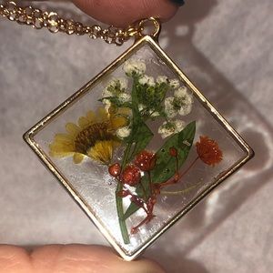 2 for $20 Handmade Gold Square Pendant necklace